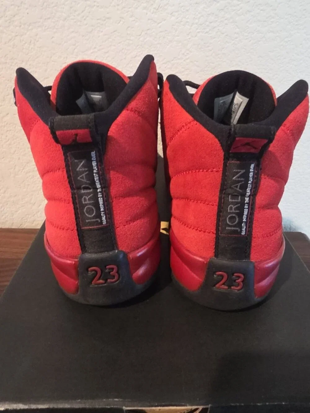 Nike Air Jordan 12 Retro GS Reverse Flu Game Varsity Red Black 153265-602...